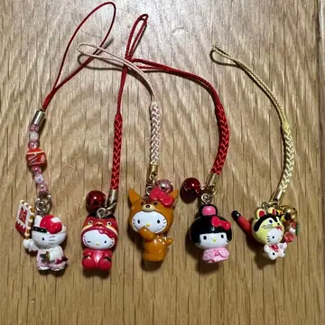 지역 한정 키티 매듭 스트랩 5개 세트 묶음 판매