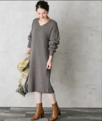 [ URBAN RESEARCH ROSSO ] 편직 V넥 원피스