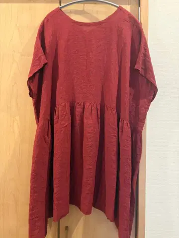 인기 작가님 개더 절개 프렌치 튜닉 빨간색