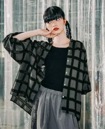 니코앤드 모드 노움코어 엠브로 보일 밴딩 셔츠 프리 사이즈 블랙