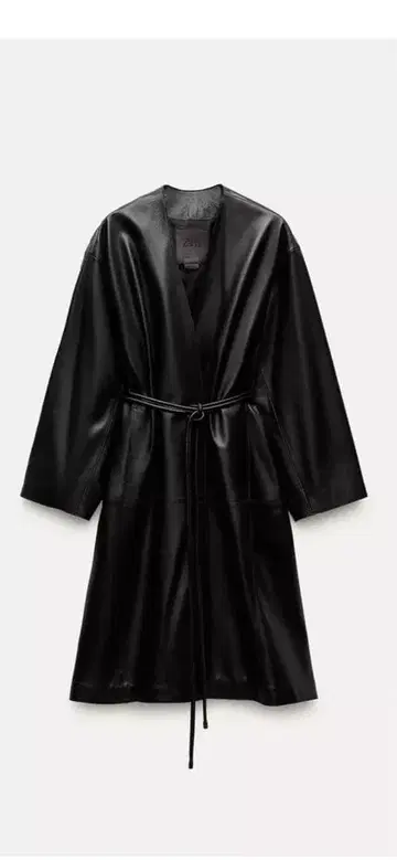 ZARA 램 가죽 코트 블랙