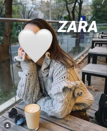ZARA 자라 니트 스웨터 자수 꽃무늬 프릴 M 그레이