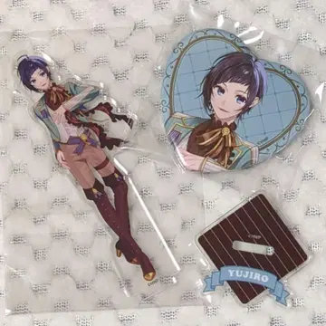 유지로 허니웍스 훼미리마트 아크릴 스탠드 하트 캔뱃지