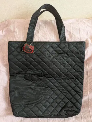 [ HelloKitty ] 미사용 택 포함 레어 퀼트 토트백 블랙