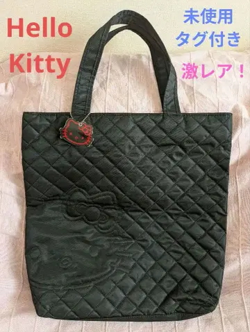 [ HelloKitty ] 미사용 택 포함 레어 퀼트 토트백 블랙