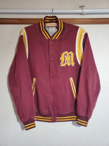 MASTERPIECE 버건디 바시티 자켓