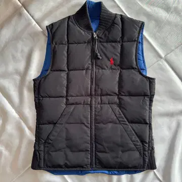 랄프 로렌 리버서블 다운 베스트 블랙 파랑
