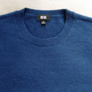M 사이즈 캐시미어 100% 쿨넥 스웨터 블루 유니클로