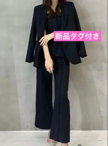 89 [택 포함 새상품] anuans 핀턱 스트레이트 팬츠 (NAVY)