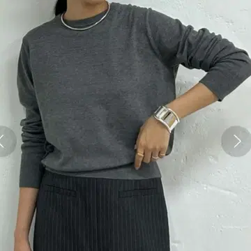 라운지 드레스 컴팩트 크루 니트 그레이