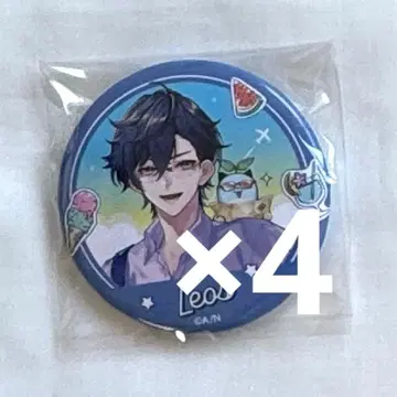 니지산지 칠차원 학생회 마네키네코 캔뱃지 레오스 빈센트 4점