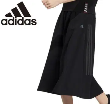 아디다스 롱 스커트 루즈핏 3 스트라이프 블랙 S