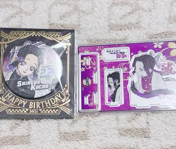 2 귀멸의 칼날 점프샵 코쵸우 시노부 벌스데이 캔뱃지 아크릴 스탠드