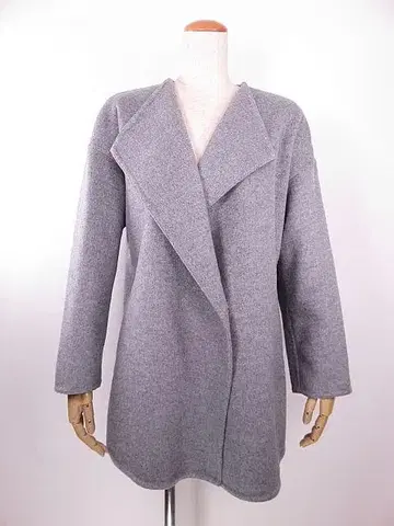 새상품급 유니클로 UNIQLO 노카라 하프 코트 라이트 그레이 M