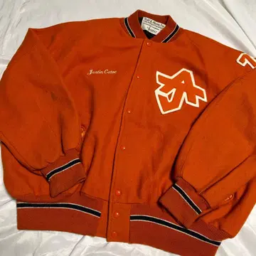90s 빈티지 DeLONG 바시티 자켓 4XL 오렌지