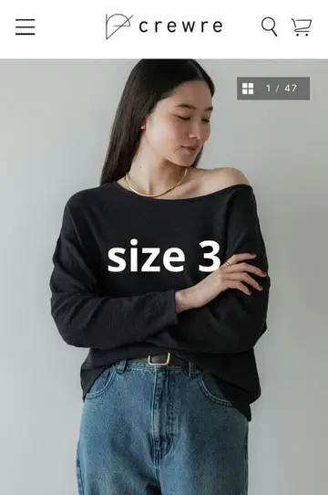 crewre 2way 라프인레이 보트넥 롱T size 3