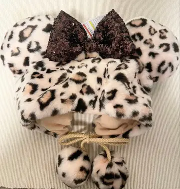 디즈니 팬캡 미니 레오파드 무늬 호랑이 무늬 브라운