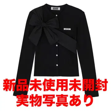 CRANK 리본 타이드 니트 가디건 블랙