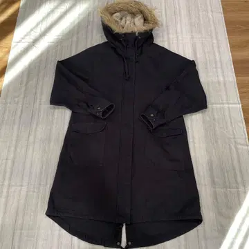 somari 퍼 후드 롱 모즈 코트