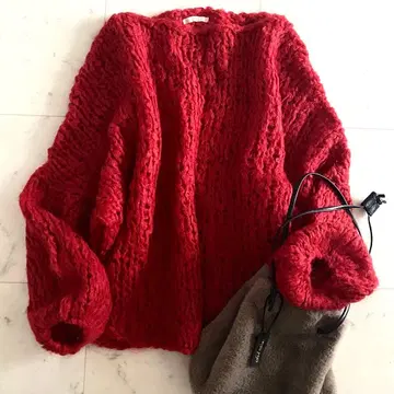 새상품급 플라주 23AW 핸드 니트 점보탐 니트 풀오버