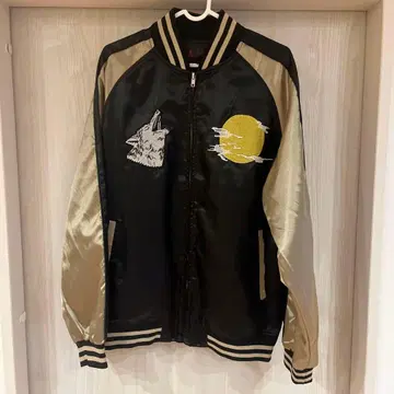 늑대와 달과 벚꽃 자수 스카잔 XL