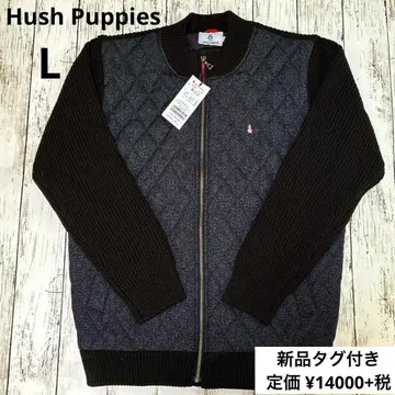 [새상품] Hush Puppies 이소재 퀼팅 블루종 니트 L