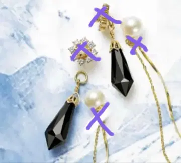 K10 agete 귀걸이 오닉스 참