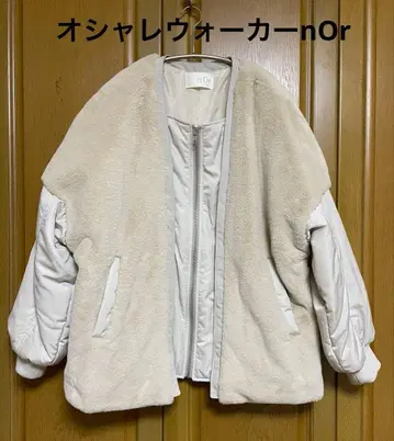 오샤레 워커 nOr 이소재 절개 페이크 퍼 충전솜 코트 빅 도톰