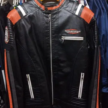 Katz's Gearwear 가죽 싱글 라이더 자켓