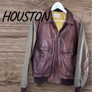 70's 레어 HOUSTON 가죽 자켓 A-2 플라이트 자켓 천연 가죽