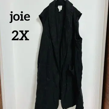 joie [ 2X ] 슬리브리스 롱 베스트 블랙 포켓 부착