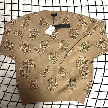 Dance With Dragon 베이지 로고 스웨터 골프웨어