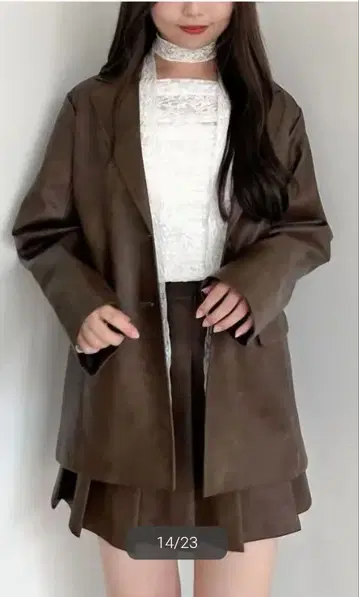 아카이브 페이크 레더 테일러드 자켓