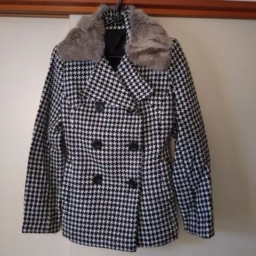 울 혼방 하운드 투스 피 코트 M 최종 메루카리 시 특가 상품