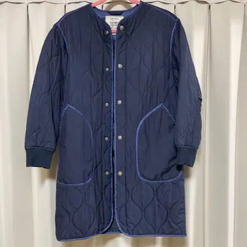 coen 퀼팅 롱 코트 다운 코트 네이비 L 사이즈