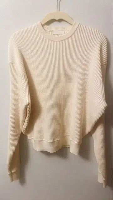 Bailey 리브 편직 긴팔 스웨터 아이보리