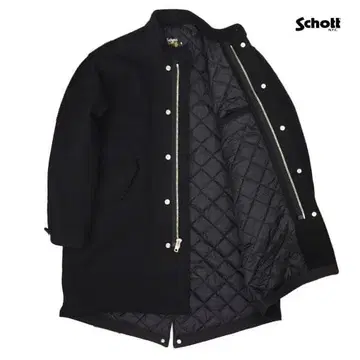 Schott 블랙 롱 코트