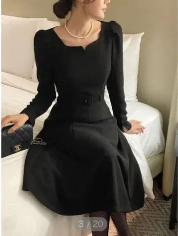 새상품 I AM MARI 블랙 원피스 드레스 벨트 포함 한국