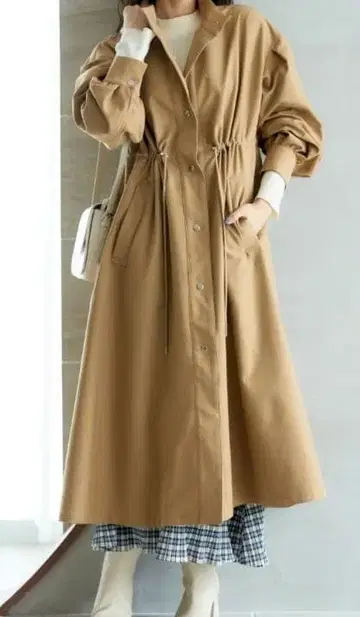 스탠드 카라 트렌치코트 miclat 니센 베이지