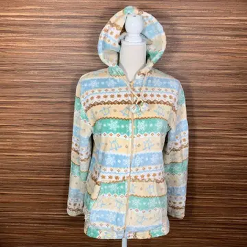 플레어 파자마 룸웨어 홈웨어 니트 후드티 화려한 올 패턴 긴팔