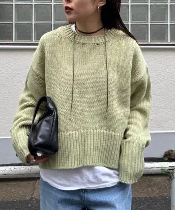 차오패닉 티피 백 슬릿 멜란지 컬러 니트