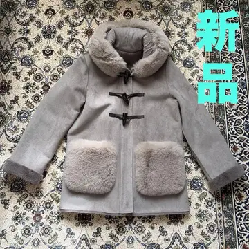 새상품 디노스 소우클로즈 코트 무스탕 더플 그레이