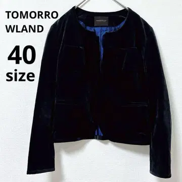 투모로우랜드 노카라 벨벳 자켓 40