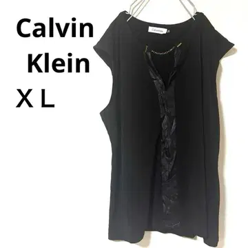 인기 Calvin Klein [ XL ] 블랙 슬리브리스 셔츠