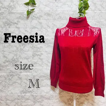 [ l42 ] [ Freesia ] 터틀넥 스웨터 레드 [ M ] 레이스