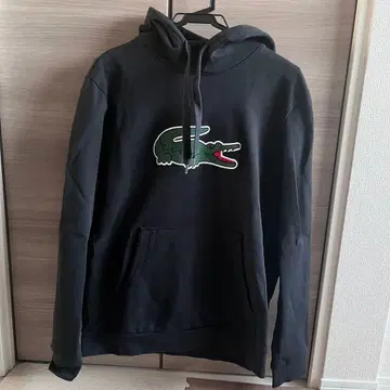 LACOSTE 블랙 후드 부착 후드티 US M