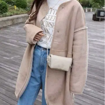 andMe 페이크 스웨이드 2way 보아 노카라 코트