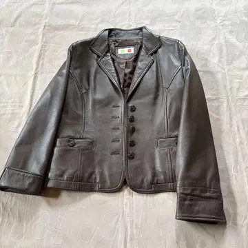 여성용 천연 가죽 자켓 L 짙은 갈색
