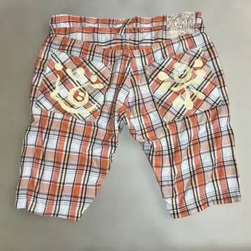 [레어] EVISE/ 에비수 [도락] 페인트 숏팬츠 36 오렌지