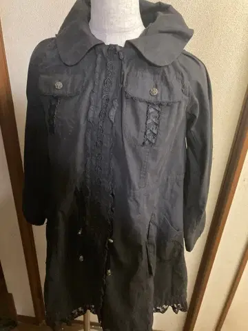 메루카리 한정 판매 엑시즈팜 페미닌 후드 부착 블랙 모즈 코트